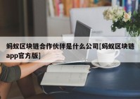 蚂蚁区块链合作伙伴是什么公司[蚂蚁区块链app官方版]