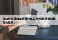 区块链股票的龙头是什么公司啊[区块链股票龙头股票]